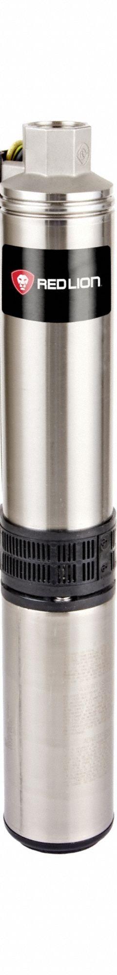 RED LION Submersible Pump 4in: For 4 in Well Pipe Dia., Stainless Steel, 3/4 hp, 22 gpm, 3 Wires (MPN RS22G07-3W2V). Key specifications — Brand: RED LION; Rated Voltage: 230V AC.
