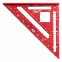 MILWAUKEE TOOL & EQUIPMENT Rafter Square: 1 1/8 in Center-to-Edge Heel Wd, 1/8 in, Top, Aluminum (MPN MLSQ070). Key specifications — attr936133: Etched; attr936134: 1/8 in; attr948788: 1/8 in; attr934763: MILWAUKEE TOOL & EQUIPMENT; attr984589: Inch; attr984960: Aluminum.