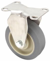 APPROVED VENDOR Plate Caster: Rigid, No Brake, Rubber, 5 in Wheel Dia., 1 1/4 in Wheel Wd, Slot (MPN P12RX-PRP050D-12). Key specifications — Brand: APPROVED VENDOR; Wheel/Tread Color: Gray; Roll Up: Rigid.