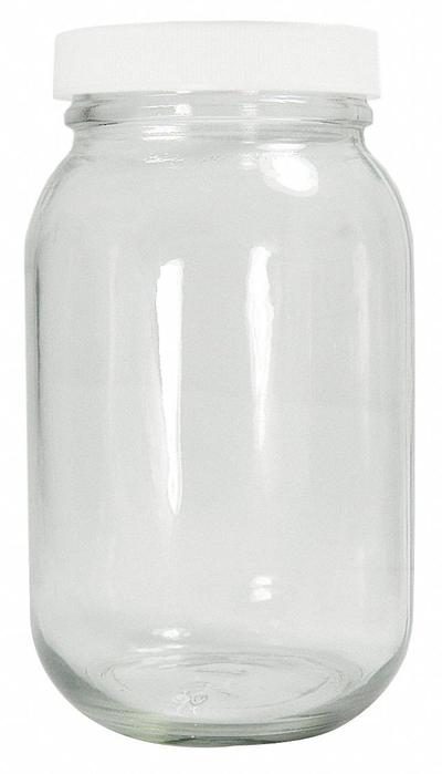 APPROVED VENDOR Sampling Bottle: 240 mL, 58-400, Colorless, 24 Bottles - Clear Wide Mouth Round Glass Lab Bottles