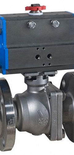 BONOMI Pneumatically Actuated Two-Way Ball Valve: 2 in, Stainless Steel, Flange x Flange, Two-Piece (MPN 8P766000-2-C1). Key specifications — Brand: BONOMI; Pilot Solenoid Voltage: 110V AC.