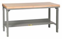 LITTLE GIANT Workbench: Adj Ht, Butcher Block, 48 in x 30 in, 3,000 lb Overall Load Capacity, Gray (MPN WSJ2-3048-AH). Key specifications — Brand: LITTLE GIANT.