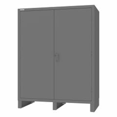 DURHAM MFG Storage Cabinet: 60 1/4 in x 30 1/4 in x 78 in, Swing Handle & Padlockeable, Legs, Gray (MPN HDC-306078-4S95). Key specifications — attr62713: Recessed; attr62698: Gray; attr62736: Welded; attr87895: Legs; attr62693: Assembled; attr62737: Stationary; attr62694: Adjustable; attr62695: Powder Coated.