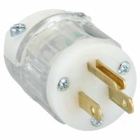 LEVITON Straight Blade Plug: Hospital Grade, 5-15P, 125V AC, 15 A, 2 Pole, 3 Blade, Clear (MPN 8215-PLC)