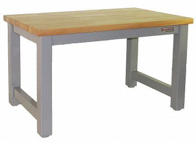 BENCHPRO Workbench: Fixed Ht, Butcher Block, 120 in x 30 in, 20,000 lb Overall Load Capacity - Heavy-Duty Open-Base Workstations