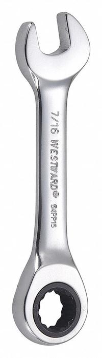 WESTWARD Combination Wrench: Alloy Steel, Chrome, 7/16 in Head Size, 4 in Overall Lg, Std (MPN 54PP15). Key specifications — attr309600: 7/16 in; attr309611: Chrome; attr309610: Alloy Steel; attr309604: No; attr309612: No; attr309613: No; attr309615: No; attr324932: WESTWARD.