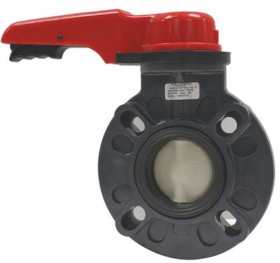 ASAHI Butterfly Valve: 6 in Pipe Size, Concentric, 150 psi Max. Pressure (CWP) - PVC General-Service Butterfly Valves