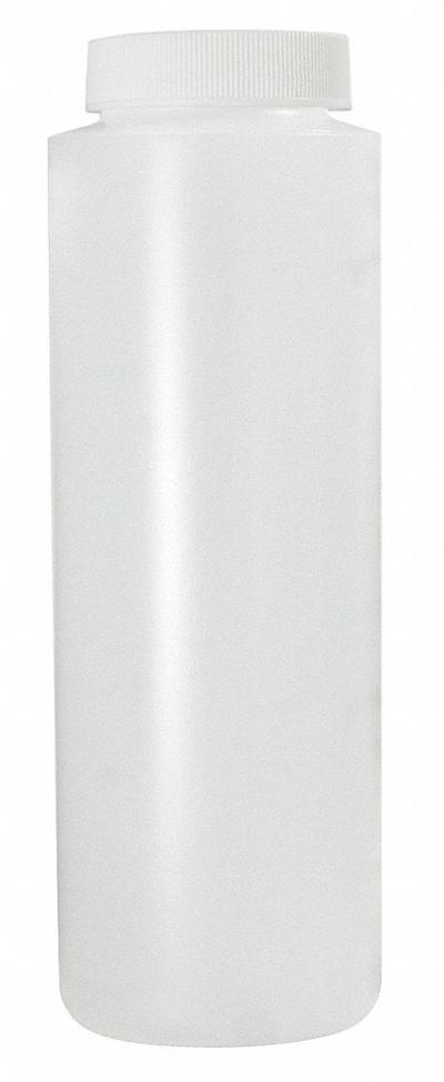 QORPAK Sampling Bottle: HDPE, 360 mL, 12 fl oz, Closure Included, Natural, 38-400 - HDPE Wide Mouth Round Lab Bottles