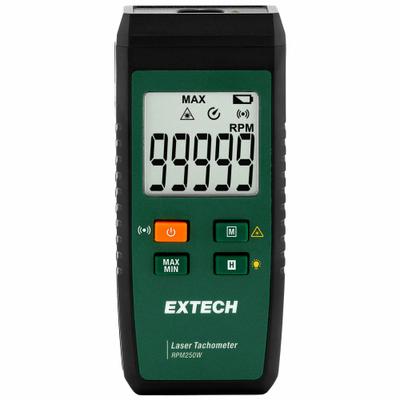 EXTECH Tachometer: +/-0.04% RPM Accuracy, 1 RPM, 99,999 RPM Max Non-Contact RPM - Non-Contact Tachometers