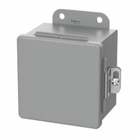HOFFMAN Enclosure: Steel, 10 in x 8 in x 6 in, NEMA 12/13, Solid Cover, Hinged (MPN A10086CH). Key specifications — Brand: HOFFMAN; Closure Method: Clamps; Knockouts: Not Included.