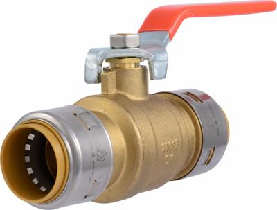 SHARKBITE Manual Two-Way Ball Valve: 1 in, Brass, Straight, Push x Push - Brass Ball Valves