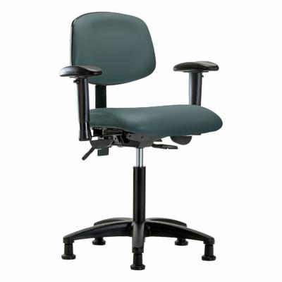 APPROVED VENDOR Ergonomic Chair: Vinyl, Arms Included, Ht Range 21 in to 28 1/4 in, 18 1/2 in Seat Wd - Vinyl Lab Chairs