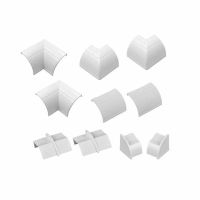 D-LINE Accessory Multipack: D-Line Quarter Round Raceway, 1 in Wd, 1 in Ht, Plastic - 90 Degree Elbows for Nonmetallic Single-Channel Raceways