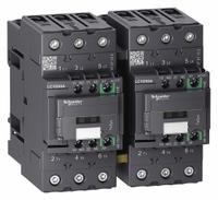 SCHNEIDER IEC Magnetic Contactor: Reversing, 3 Poles, 3NO Contacts, 50 A, 120V AC/48V AC Coil (MPN LC2D50AEHE). Key specifications — Brand: SCHNEIDER; Integrated Surge Suppression: No; Nominal Coil Voltage @ 60Hz: 48V AC.
