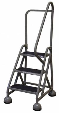 COTTERMAN Rolling Ladder: 2.3 ft Platform Ht, Partially Assembled, Steel, Wt-Actuated Auto-Lock (MPN ST-323 A2 C1 P5). Key specifications — Includes Handrails: Handrails Included; Material: Steel; Brand: COTTERMAN; Color: Gray.