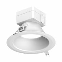 PRESCOLITE Downlight: 6 in Dia, 1,100 lm_1,500 lm_2,500 lm, 2700K/3000K/3500K/4000K/5000K, 20 W (MPN LBRST-6RD-M-LSML-CS9-WH-EMR). Key specifications — attr1262090: White; attr1262072: 40W CFL/ 150W INC; attr1262081: Yes; attr1262085: 3000K; attr1262092: PRESCOLITE; attr1262050: 120 to 277V AC.