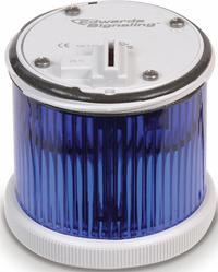 EDWARDS SIGNALING Tower Light Module: Flashing/Steady, 120V AC, Blue, 70 mm Overall Dia, 200 Class (MPN 270LEDMB120A). Key specifications — Brand: EDWARDS SIGNALING; Compatible with Series: 200 Class; Lens Color: Blue; Operating Voltage: 120V AC; Manufacturer Part Number: 270LEDMB120A.