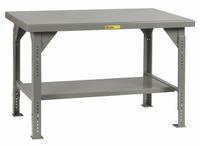 LITTLE GIANT Workbench: Adj Ht, Steel, 72 in x 36 in, 10,000 lb Overall Load Capacity, Gray (MPN WW-3672-ADJ). Key specifications — Brand: LITTLE GIANT.