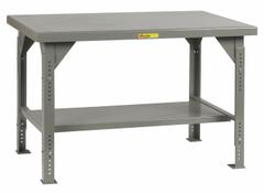LITTLE GIANT Workbench: Adj Ht, Steel, 72 in x 36 in, 10,000 lb Overall Load Capacity, Gray (MPN WW-3672-ADJ). Key specifications — Brand: LITTLE GIANT.