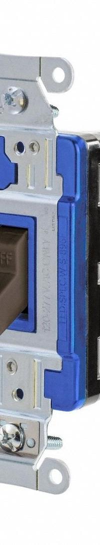 HUBBELL Wall Switch: Toggle Switch, Single Pole, Maintained, Brown, 120/277V AC, 15 A (MPN HBL1201ST). Key specifications — Illuminated: No; Voltage Rating: 120/277V AC.