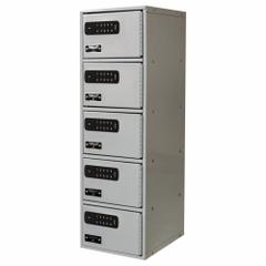 HALLOWELL Cell Phone Locker: 9 in x 12 in x 30 1/2 in, 5 Tiers, 1 Units Wide, 5 Lockers, Steel, Gray (MPN UCTL192(30)-5A-E-PL). Key specifications — Mounting Style: Surface; Brand: HALLOWELL; Handle Type: None; Locker Color: Gray; Mounting Location: Wall-Mount; Includes Number Plates: Yes; Locker Material: Steel; Frame Assembled: Assembled.