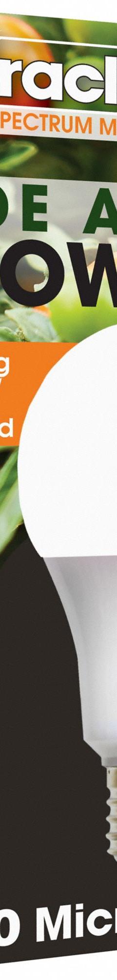 LED Grow Bulb: LED, A19, 120V, Full/Broad, 150 W Incandescent Watt Equivalency (MPN 602140). Key specifications — Plant Growth Application: Flowering; Brand: MIRACLE LED; Bulb Shape: A19; Spectrum: Full/Broad.