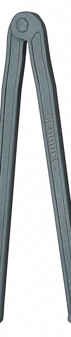 GEDORE Pin Spanner Wrench: 432 mm, 1/4 in Pin Dia, 9 in Overall Lg, 5/16 in Pin Lg, 1/8 in Hook Dp (MPN 44 6). Key specifications — attr309823: 432 mm; attr309829: No; attr309833: Round; attr324942: GEDORE.