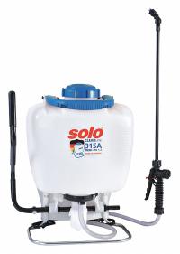 SOLO Backpack Sprayer: For Cleaning and Degreasing, Mix-in-Tank, 4 gal Tank Capacity (MPN 315-A). Key specifications — Brand: SOLO; Chemical Compatibility: Bleach and Disinfectant.