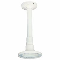 SPECO TECHNOLOGIES Camera Pendant Mount: Bracket/Screws, Ceiling, Waterproof, White, INTPMW. Key specifications — Mount Type: Bracket; Compatible Surveillance Equipment: IP Camera; Color: White; Includes Mounting Hardware: Yes; Mounting Location: Ceiling; Resistance Properties: Waterproof; Compatible with Grainger Part Number: 806K55; Brand: SPECO TECHNOLOGIES.