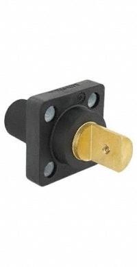 Single Pole Receptacle: Brown, Straight Taper Nose Mating, Half Round with Tapped Hole Termination (MPN 16R20-UH). Key specifications — Series: 16; Receptacle Gender: Female; Brand: LEVITON.
