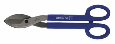 MIDWEST SNIPS Tinners Snip: Straight, 16 in Overall Lg, 2 1/2 in Cutting Lg, Steel, Plastic - Tinner Snips