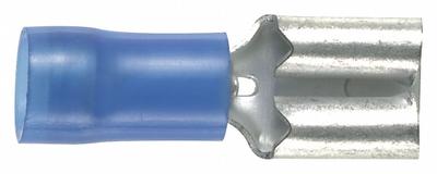 PANDUIT Wire Disconnect: Female Socket, Blue, Nylon, Partial Coverage - Partially Insulated Quick Disconnects