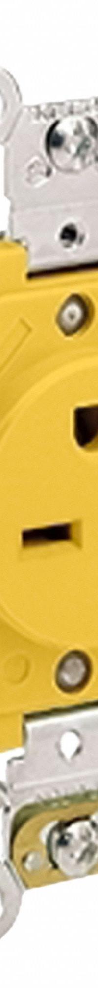 LEVITON Duplex Receptacle Outlet: Single, 6-20, Yellow, 250V AC, 20 A, 2 Pole / 3 Wire (MPN 5461-CR)