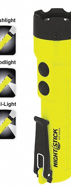 NIGHTSTICK Handheld Flashlight: 300 lm, 14 hr Run Time at Max Brightness, 187 m Max Beam, Polymer (MPN XPP-5422GX). Key specifications — Brand: NIGHTSTICK; Battery Requirements - Broad: Requires 3 AA.