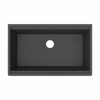 ELKAY Sink: 32 1/2 in Overall Lg, 19 3/8 in Overall Wd, 9 1/8 in Bowl Dp, 30 3/4 in Bowl Lg, 1 Bowls (MPN ELGRU13322WOMB0). Key specifications — Brand: ELKAY; Faucet Handle Type: None; Color Family: Black.