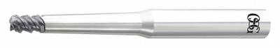 OSG Corner Radius End Mill: Carbide, WXS Coated, 3 Flute, 4 mm Mill Dia, 6 mm LOC - Pencil-Neck Carbide Corner-Radius End Mills for Hardened Materials