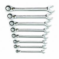 GEARWRENCH Box End Wrench Set: Alloy Steel, Chrome, 8 Tools, 5/16 in to 3/4 in Range of Head Sizes (MPN 9533N). Key specifications — attr324927: GEARWRENCH; attr309452: Rack; attr309451: Yes; attr309461: Chrome; attr309460: Alloy Steel; attr309463: No; attr309449: 5/16 in to 3/4 in.