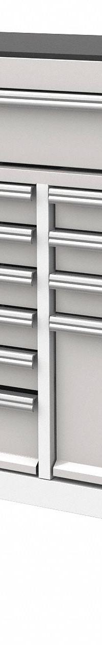WESTWARD Rolling Tool Cabinet: Silver / Silver Drawer, 42 in W x 18 7/8 in D x 40 in H, 11 Drawers (MPN 53RH52). Key specifications — Brand: WESTWARD.