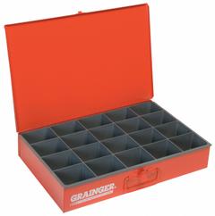 Compartment Drawer: 18 3/8 in x 12 1/2 in x 3 1/8 in, 3 1/16 in x 3 7/16 in x 2 15/16 in, 0 Dividers (MPN 111-17-S1158). Key specifications — Color: Red; Compartment HxWxD: 3 in x 3-7/16 in x 2-15/16 in; Number of Compartments: 20; Removable Dividers: No; Compatible Manufacturer Model Number: 303-95-D952; Brand: DURHAM MFG.