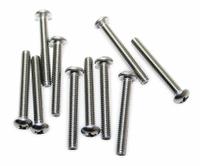 ACORN Phillips Round Head Screws: Stainless Steel, 1/4 in Overall Wd, 1 3/8 in Overall Ht, 10 PK (MPN 0116-012-001). Key specifications — Color: Silver; Includes: (10) #8-32 Phillips Round Head Screws; Product Type: Phillips Round Head Screws; Brand: ACORN; Material: Stainless Steel.