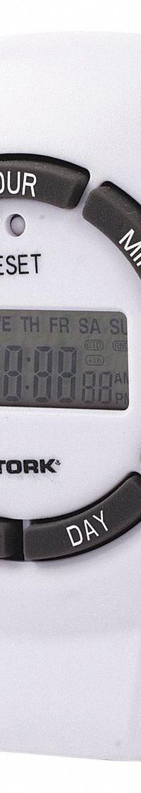 TORK Plug-In Timer: Digital, Indoor, Not Astronomic, 7 day Setting, 1-15R, 125V AC (MPN 460E). Key specifications — attr211251: TORK; attr1066437: 1-15R.