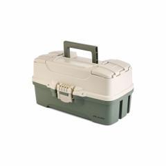 PLANO MOLDING Tool Box: 6 5/8 in W 14 7/8 in D 8 1/4 in H, Plastic, Green/Tan, Hinged Lid (MPN P000407). Key specifications — attr1116905: Green; attr1116917: Hinged; attr1116946: PLANO MOLDING; attr1116904: Latch.