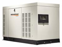 GENERAC Automatic Standby Generator: Natural Gas/Propane, Liquid, Three Phase, 120/208V AC, 87 A (MPN RG02515GNAX). Key specifications — Transfer Switch Included: No; Brand: GENERAC; CARB Compliant: No.