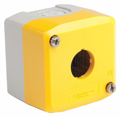 SCHNEIDER Push Button Enclosure: 22mm, 1 Holes, Non-Metallic - Enclosures for 22mm Operators