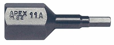 APEX Insert Bit: Insert Bit, Imperial, Hex Head, Std, 1 3/8 in Overall Lg, Impact Rated - Hex Impact Bits