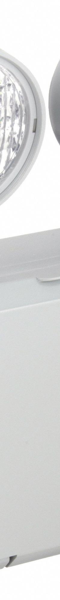 Emergency Light: 2.7 W Lamp Watt, 5.4 W Emergency Watt, 120/277V AC, 2 Lamp Heads, Plastic, Surface (MPN CU2WG). Key specifications — Input Voltage: 120/277V AC; Housing Material: Plastic; Mounting Type: Surface; Housing Color: Gray; Lighting Technology: LED; Environmental Rating: Damp Location Rated; IP Rating: Not Rated; Remote Capable: Yes.