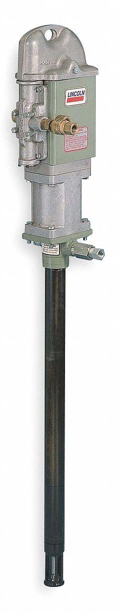 LINCOLN Air Drum Pump: Pump Only, 12:1, 12.6 gpm Max. Flow Rate, 120°F Max. Fluid Temp., Steel (MPN 1901). Key specifications — Brand: LINCOLN; Suction Tube Material: Steel.