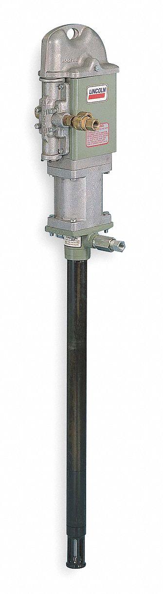 LINCOLN Air Drum Pump: Pump Only, 12:1, 12.6 gpm Max. Flow Rate, 120°F Max. Fluid Temp. - Standard Dispensing Piston Drum Pumps
