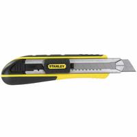 STANLEY Snap-Off Utility Knife: 7 in Overall Lg, Rubberized, 8 Segments, 6 Blades Stored, Black (MPN 10-481). Key specifications — attr307932: Rubberized; attr307935: Black; attr307939: Multi-Component; attr307957: Contoured; attr324893: STANLEY.