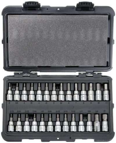 WESTWARD Socket Bit Set: 26 - 50 Pieces, 3/8 in Drive Size, 27 Pieces - Hex Bit Socket Sets